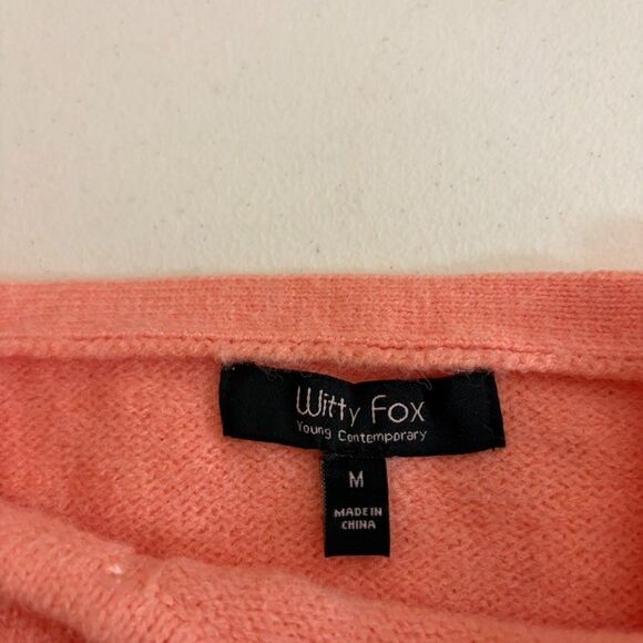 Witty Fox Tank Top Women's Medium Sweater Knit Cropped V-Neck Shirt Fuzzy - Picture 6 of 8